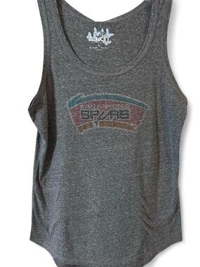 San Antonio Spurs NBA for Her Heather Gray Tank with Rhinestone logo